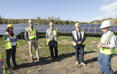 Rep. Harrison, Rep. Labriola, State Senator Berthel, Selectman George Bertram, and other officials and advocates were recently granted a rare tour of the Southbury O&amp;G property to get a close look at their recent solar installation and to discuss its impact on both the company and the community.