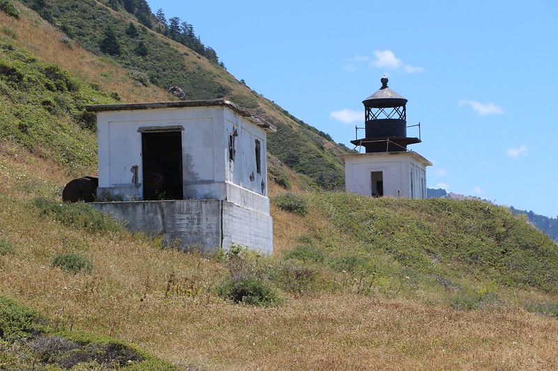 We put down our backpacks to take a lunch break at the Punta Gorda Lighthouse on the Lost Coast Trail