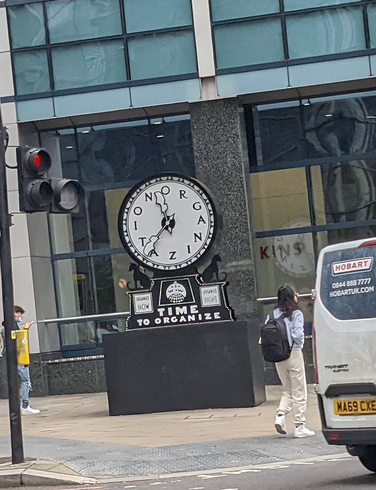 Silent Agitator, IWW clock sculpture, Bishopsgate, The City, London, UK