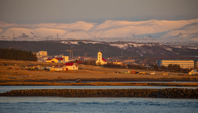 A view to the church Garðakirkja, Iceland