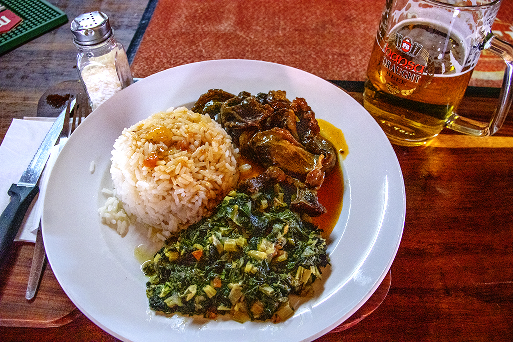 Dried meat, spinach and rice at Old Location on 11-4-21--Windhoek copy
