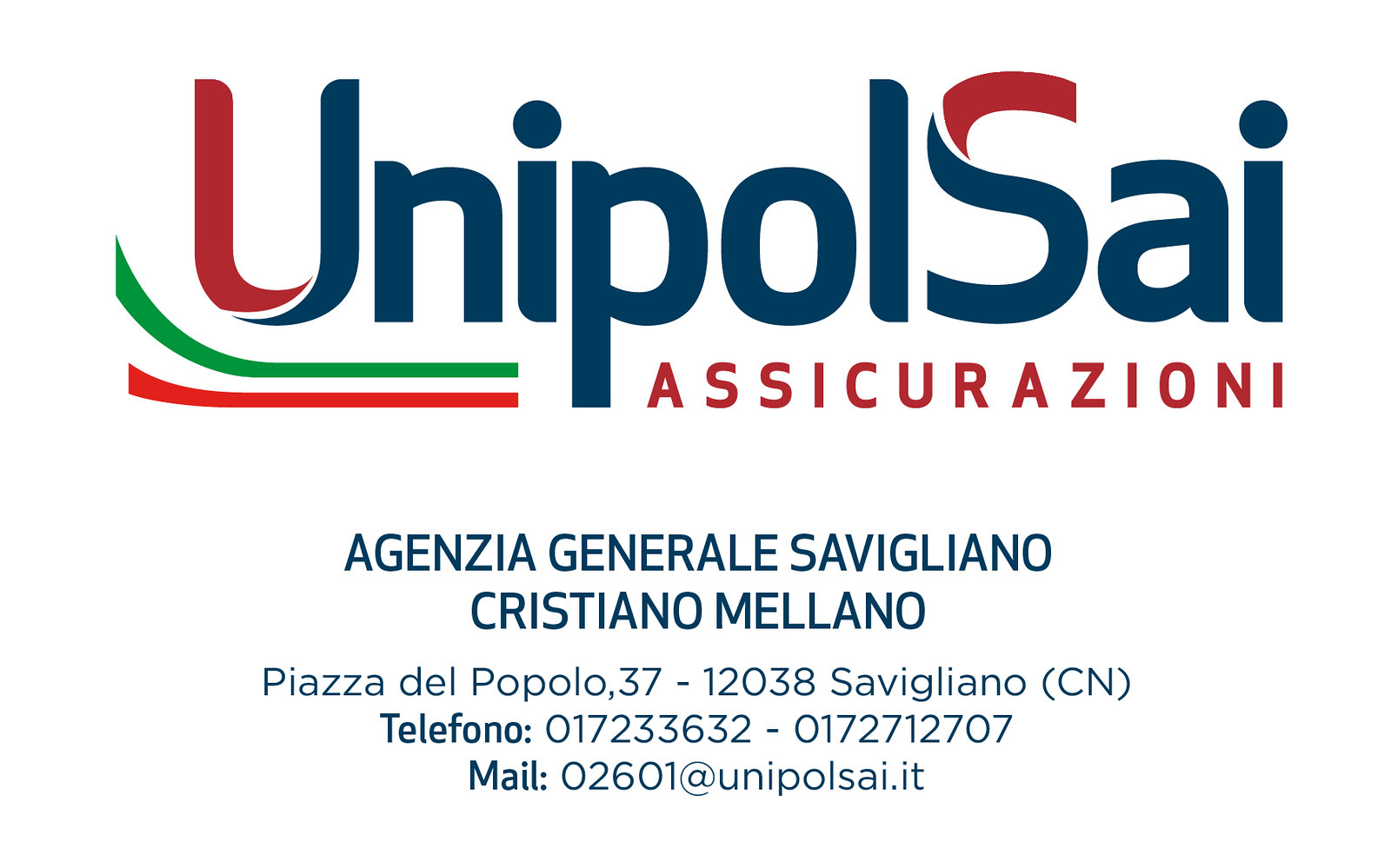 UnipolSai logo tricolore con dati agenzia-1