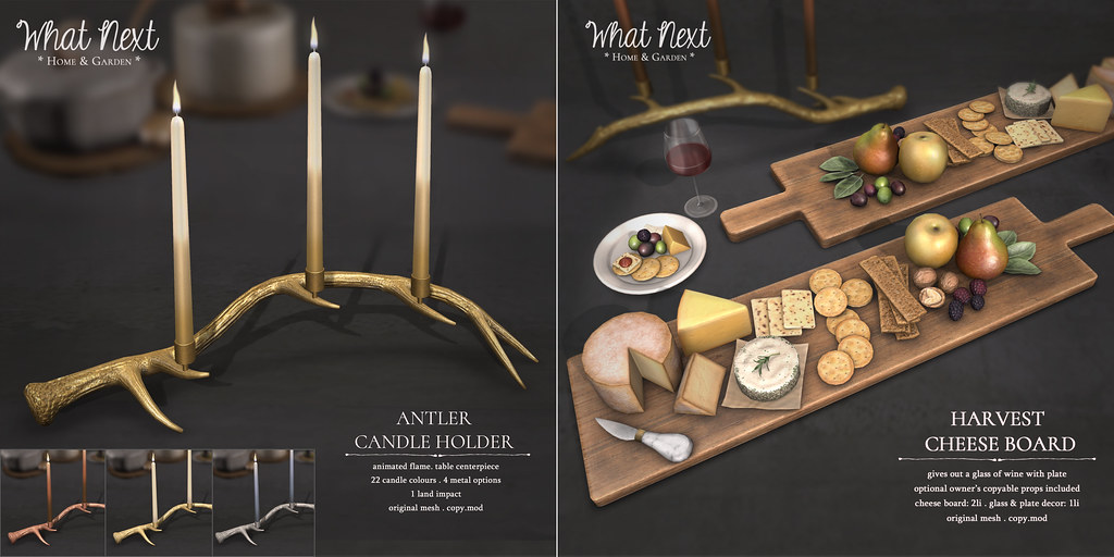 What Next – Antler Candle Holder & Harvest Cheese Board for FLF