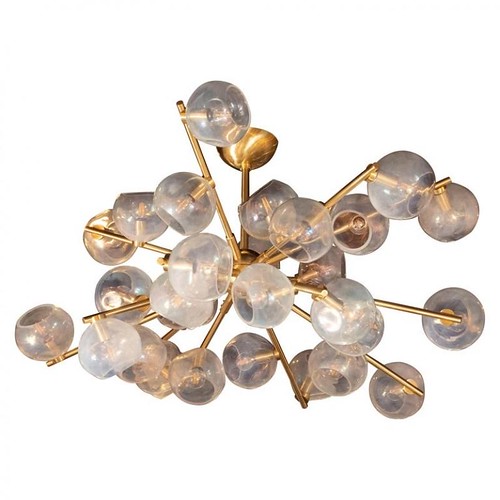 Our Best Modernist Murano Glass and Brass Chandelier.