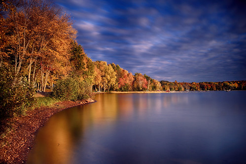 Shine On by lfeng1014, The sunset light shined on the autumn trees along the lake.
♥ Thank you very much for your visits,