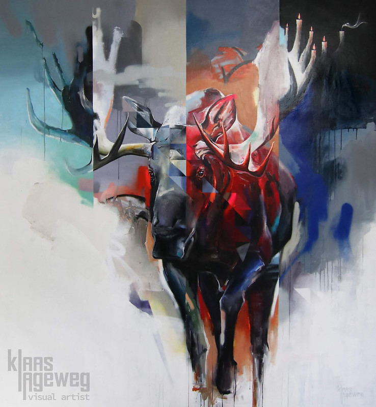 Four Seasons, Klaas Lageweg, 200 x 200 cm, acryl spraycan on canvas, feb 2019