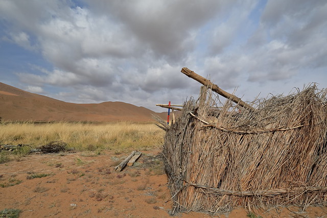 Semi collapsed animal pen-nomadic herders dwelling-Lake Tamaying. Badain Jaran Desert-China-1073
