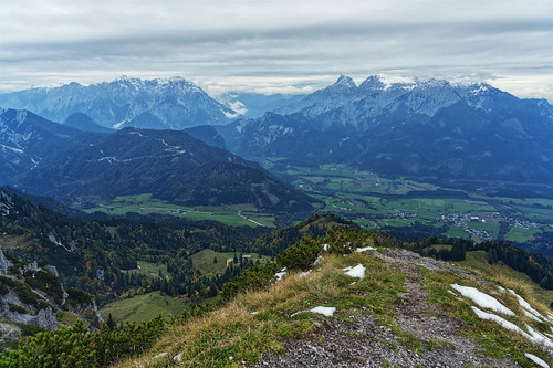 landscape morning cloudy gesäuse mountains austria