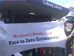 Coburg banner outside the Library 2021-11-06-MorelandClimateCup-Coburg-JE_IMG_E9363