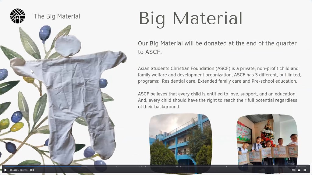 Big Material and Asian Students Christian Foundation (ASCF)