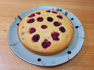 Raspberry & Coconut Polenta Cake