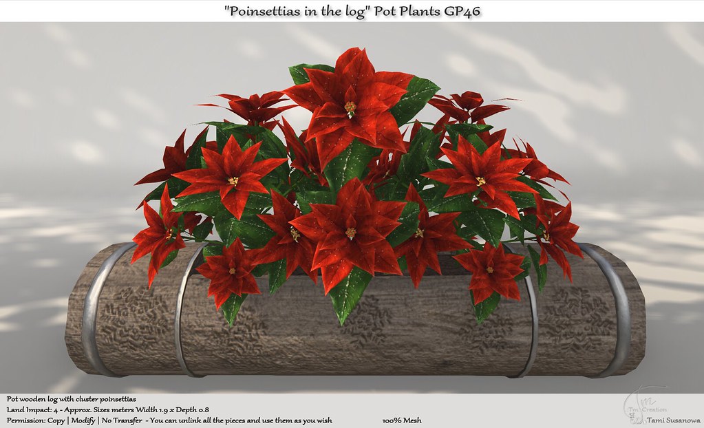 .:Tm:.Creation "Poinsettias in the log" Pot Plants GP46
