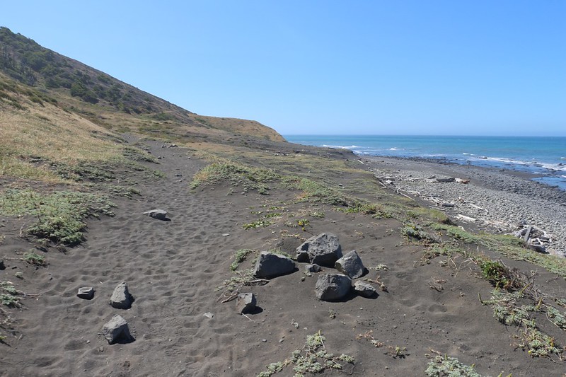 In my quest for views, I climbed once more on the inland path of the Lost Coast Trail, as a shortcut around this point