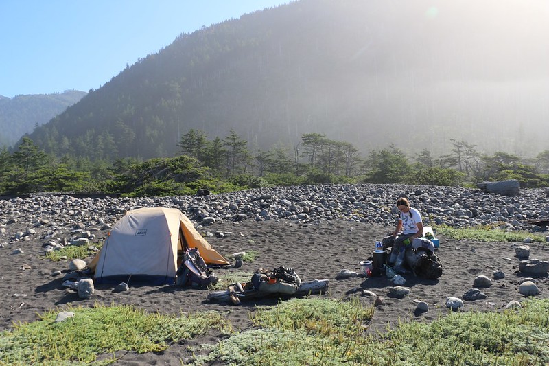 We didn't have far to hike that day, so we slept in and had a good breakfast at Miller Flat on the Lost Coast Trail