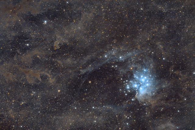 Baby Eagle Nebula and the Pleiades (M45)