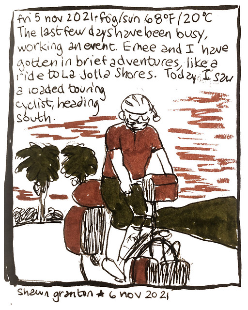 Journal Comic, 5 Nov 2021: Bike tourist.
