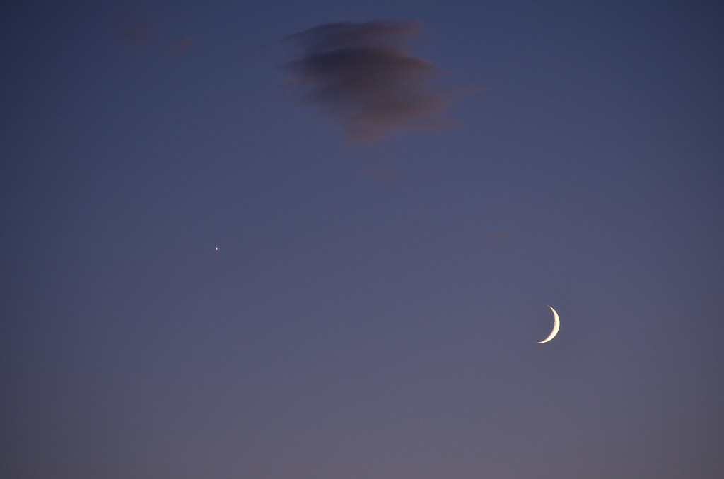 Lune et Venus avant le coucher du soleil...