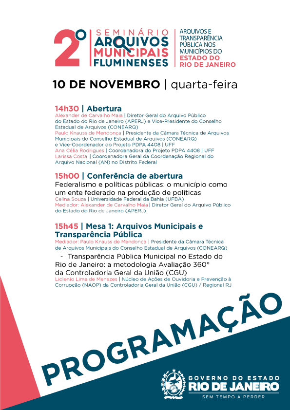 Programação II Seminário Arquivos Municipais Fluminenses 2021 - folha 1