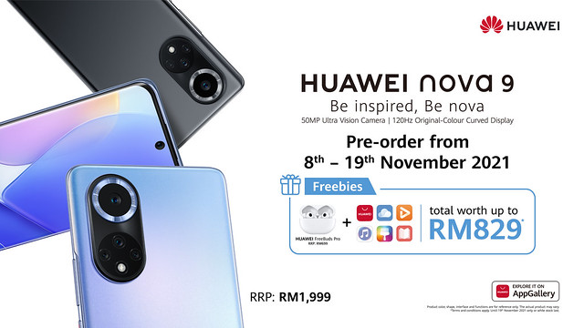 Harga Pra-Tempah Huawei Nova 9 Kini Ditawarkan Di Malaysia Pada Harga Rm1999