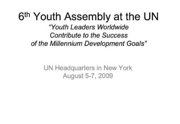 USA-2009-08-07-UN Youth Assembly Promotes Interfaith Cooperation