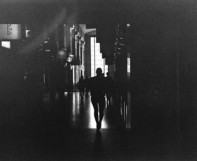 Silhouettes in the arcade