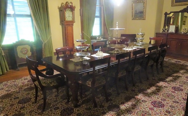 Mintaro. SA. Martindale Hall. The dining room in Martindale Hall. Built for Edmund Bowman in 1880. Bequeathed to the University of Adelaide by John Mortlock. Bowmans and Mortlocks very wealthy sheep pastoral families. .