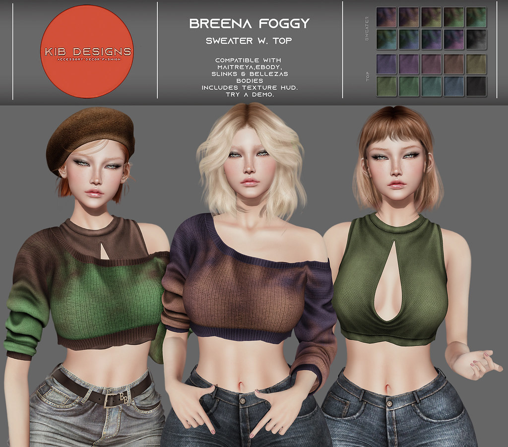 KiB Designs – Breena Foggy Sweater w.Top @Girls Heaven 14th Nov.