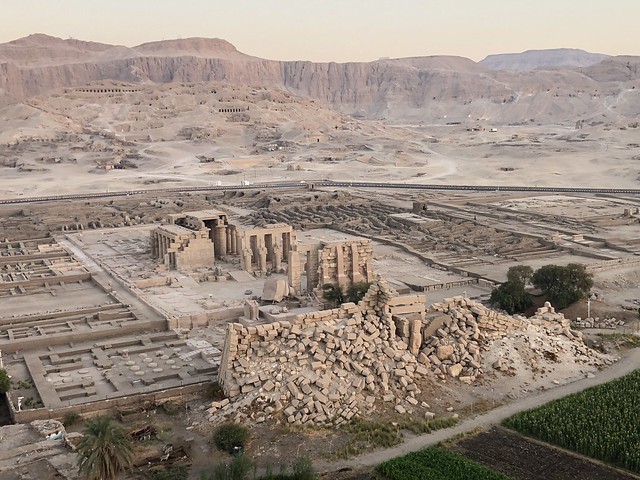 Ramesseum (Luxor, Egipto). Vista desde el globo. 