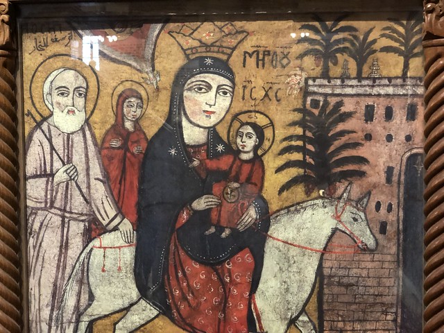 Icono de la Sagrada Familia en su huida a Egipto