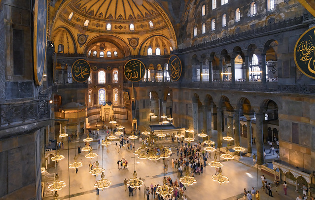 Interior of Hagia Sophia Mosque in Istanbul