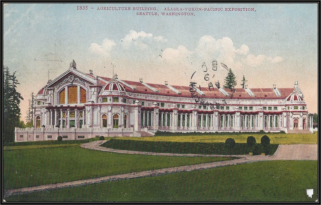 1909 Edward H. Mitchell Postcard (#1835) - View of the Agriculture Building, Alaska-Yukon-Pacific Exposition at Seattle, Washington
