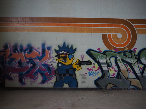 Chief Wiggum graffiti at the north cafeteria at the Joliet Prison