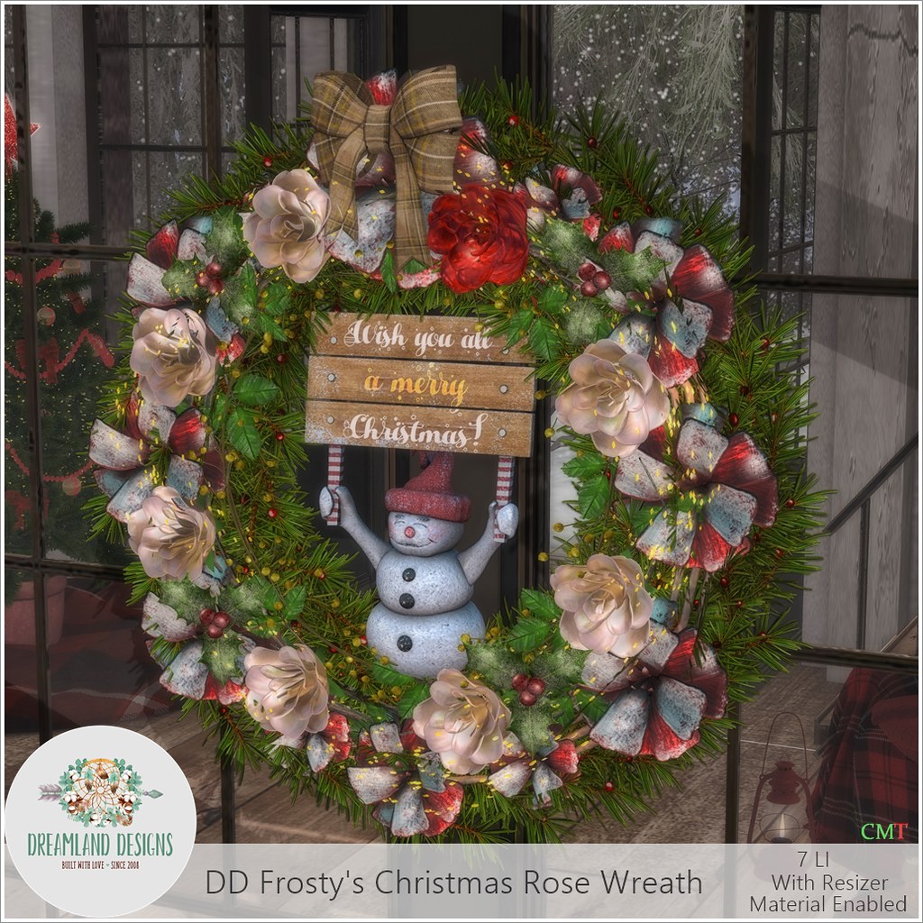 DD Frosty's Christmas Rose WreathAD