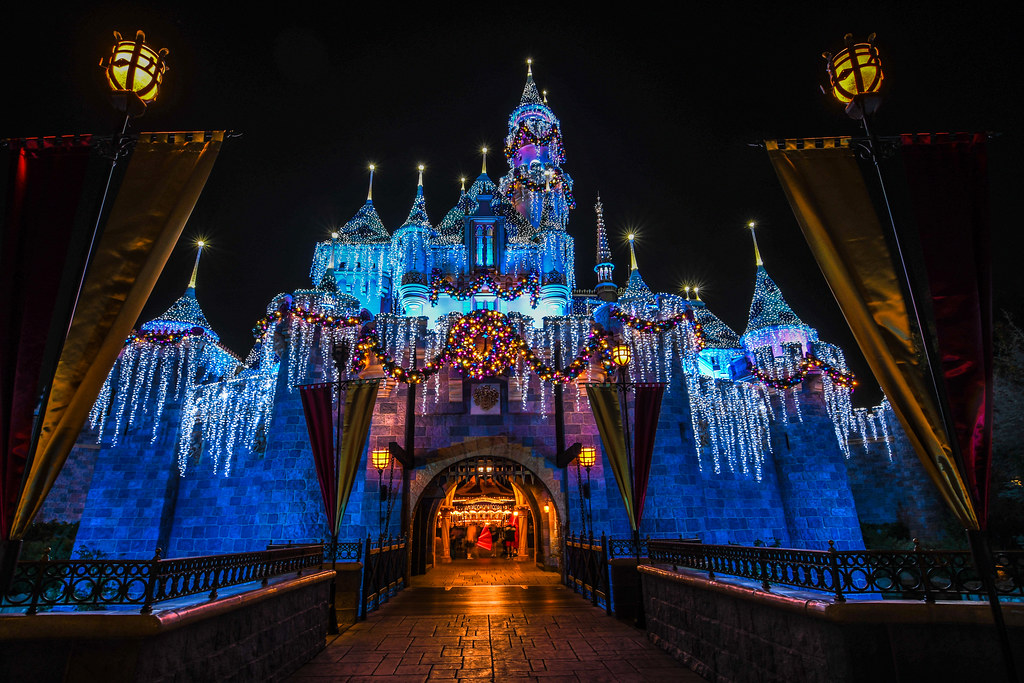 Disneyland castle close Christmas