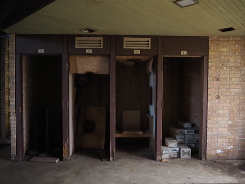 Confession booths at the Joliet Prison chapel