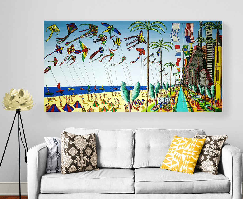 beach artworks Designing houses in paintings  Decorate the house with paintings Interior designer  naive art raphael perez