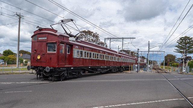Heritage electric train at Pakenham