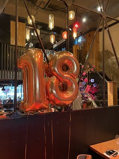 Folieballon Cijfer 18 Verjaardag Cafe in the City Rotterdam | by Globos Ballonnen