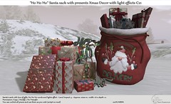 .:Tm:.Creation "Ho Ho Ho" Santa sack with presents Xmas Decor C21
