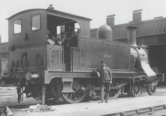 NLR '1-10' Class 4-4-0T, Devons Road, London, c. 1924.