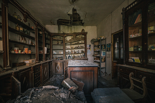 Abandoned pharmacy.