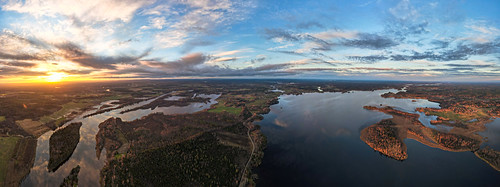 Sunset by Victor Svensson, aerial landscape nature sunset folkärna dalarna sweden