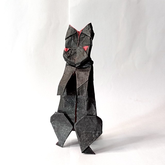 origami standing cat/ kucing berdiri