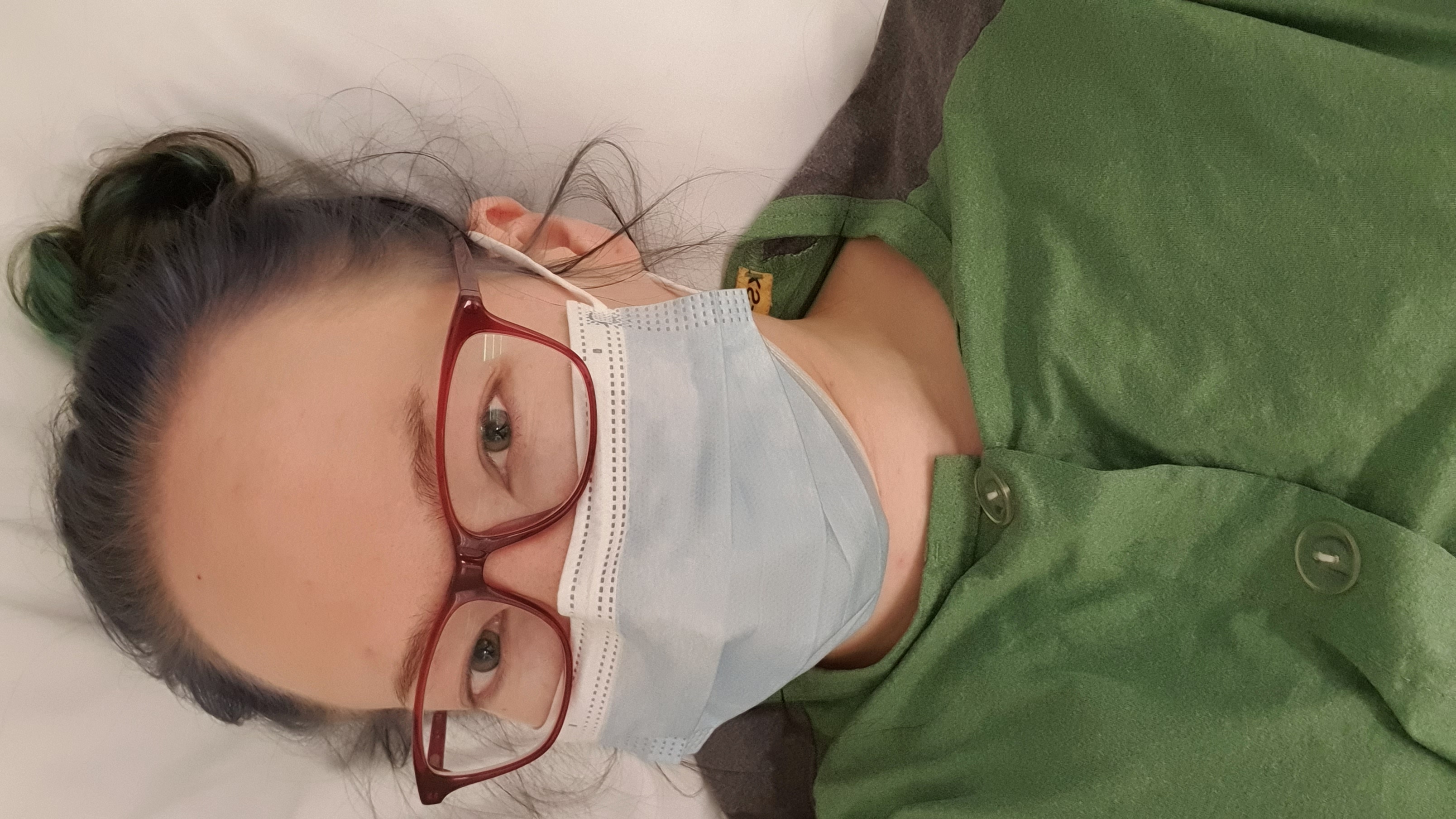In hospital gown