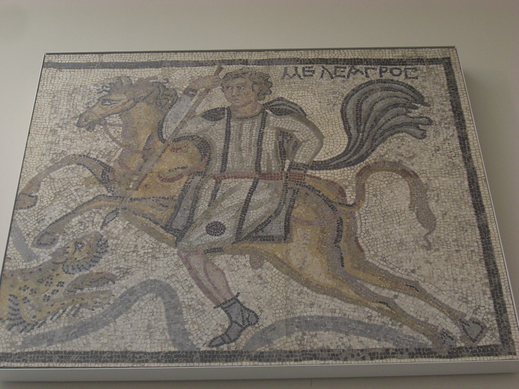 Mosaic of Meleager spearing a Leopard