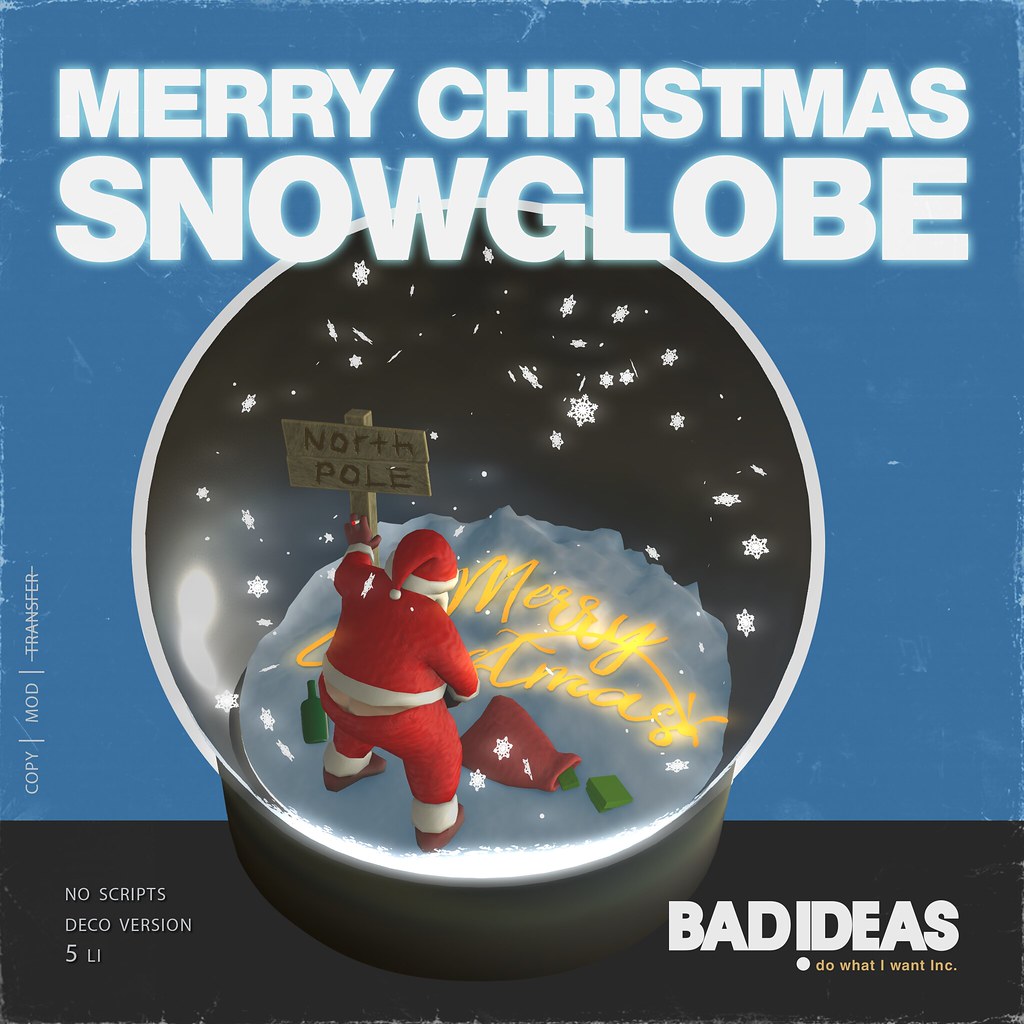' BAD IDEAS ' Merry Christmas Snowglobe