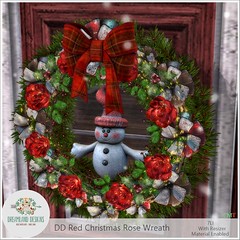DD Red Christmas Rose WreathAD