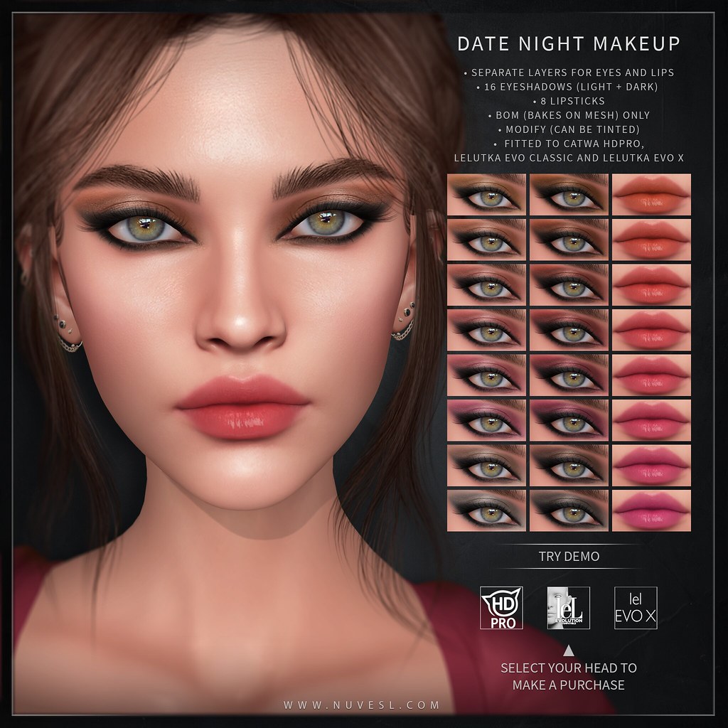 Date night makeup – Catwa HDPRO/Lelutka Evo Classic/Lelutka Evo x (BOM only)