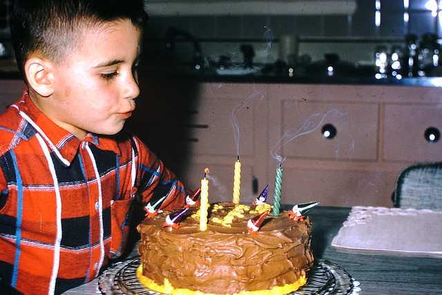 Found Photo - Kid & Birthday Cake
