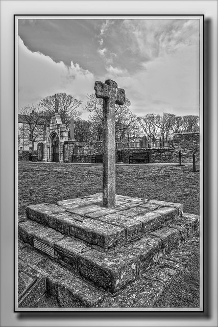 Mercat (Market) Cross, Kirk Green, St Magnus Cathedral, Broad Street, Kirkwall, Orkney Islands, Scotland UK